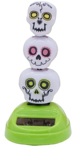Jouets solaires en forme de crâne – Figurines de crâne oscillantes, accessoires de voiture | Décoration et résistante aux intempéries, style Halloween effrayant, pour tableau de bord, chambre,