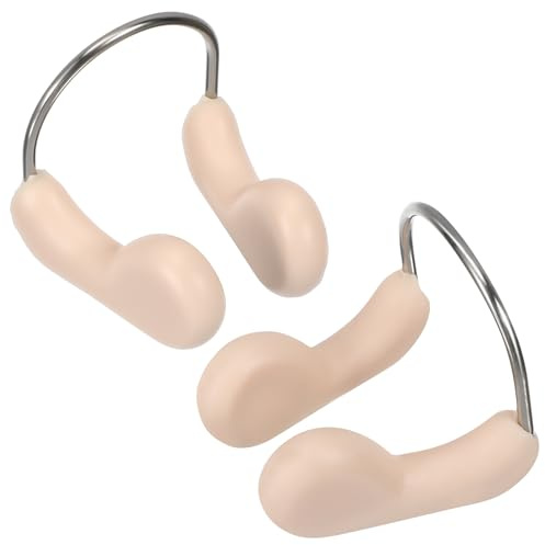 Cabilock Pinzas Nasales para Natación TPR Resistentes al Agua Color Carne 2 Unidades Nasal Reutilizable para Adultos Accesorios de Piscina para Uso Agua Dulce y Salada