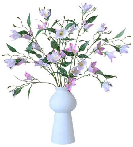 Skönlitteratur 4 st rosa konstgjord klockblomma, böjbar stam falska blommor för hem bordsdekor bröllop bordsuppsats fotografi rekvisita