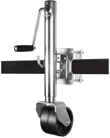 NYTFHMS Beach Wheel Trailer Jack - Heavy Duty Marine Swivel Trailer Jack,Rotating Trailer Guide Wheel/with 6'' Dual Nylon Wheel,10'' Lift/Trailer Jockey Wheel 1500 Lb