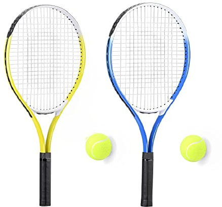 Unibos Professional Tennis Racket Twin Set with Real Tennis Balls, Adult & Junior