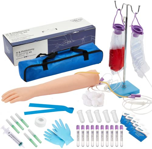 Phlebotomy Kit | IV, Venepuncture, Phlebotomy Arm Practice Kit | Perfect Phlebotomy Gifts For Medical Student and Nurse Student | Complete Phlebotomy Equipment and Supplies | (EDUCATIONAL USE ONLY)