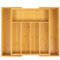 Klass Home Large Cutlery Drawer Organiser - 5-7 Compartment Bamboo Kitchen Tray, Expandable Utensil Rack 43cm x 35cm