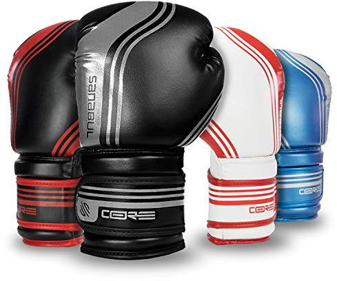 Sanabul Core Gel Training Boxing Gloves for Men and Women Advanced Muay Thai and Kickboxing Gloves Heavy Bag & Boxing Sparring - Gun Metal, 8 oz