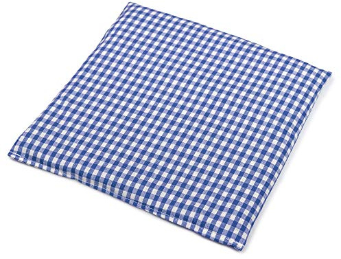 Cojín de semillas de colza, 24 x 24 cm, color azul y blanco