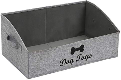 MOREZI Boîte à jouets pour animaux de compagnie en coton mélangé,utilisée pour organiser les jouets pour chiens,les accessoires et les fournitures pour animaux de compagnie-Gris neige