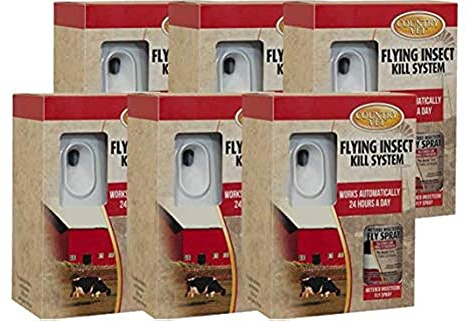 Country Vet Flying Insect Kill System II Metered Dispenser - (Case of 6) 321996CVB - Dispenses Country Vet Bug Control and Air Freshening Products, Kills Gnats and Small Flying Moths