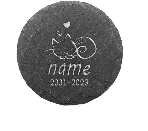 Piedra Conmemorativa Personalizada Para Mascotas: Regalos Personalizados Para La Pérdida De Mascotas,Nombre Personalizado De Los Gatos Y Fecha De Muerte,Placa Personalizada Para Marcar Tumbas De Gato