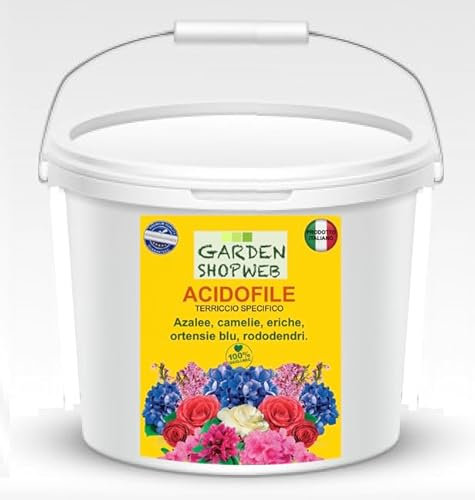 Terriccio Substrato 25 LITRI PER ACIDOFILE IN COMODO SECCHIO RICHIUDIBILE -AZALEE CAMELIE ORTENSIE ERICHE RODODENDRI…