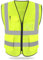 HYCOPROT Sicherheitswesten Warnweste Hohe Sichtbarkeit Reflektierendes Weste Executive Manager Jacke Zip 2 Band Brace (Gelb-mesh, XXL)