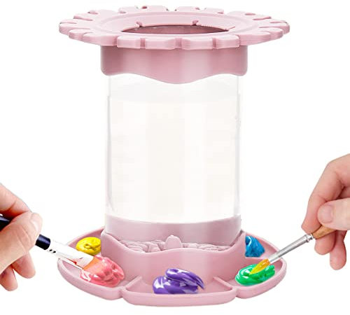 KLUFO Paint Brush Cleaner,All-in-Ones Paint Brush Washer | Art, Studio, Classroom Brushes Holder & Silicone Cleaning System For Acrylic, Watercolor, Water-based Paints