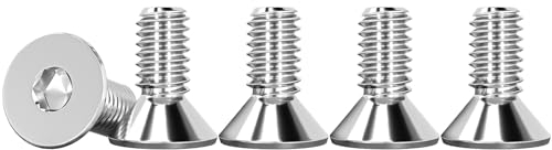 Drenky 50 Stück M4 Schrauben Edelstahl V2A Senkkopfschrauben Vollgewinde steckdosen schrauben DIN 7991 / ISO 10642 Mini M4 X 10mm
