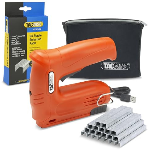 Tacwise 1785 Hobby 53-13EL Cordless 4V Staple Nail Gun, 8000 Staples