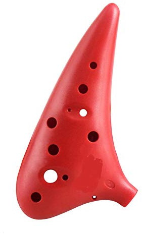 LEIXIUSM 12 Hole Alto C Ocarina Vessel Flute ABS Material Sweet Potato Shape with 2 Protective Bags Musical Gift for Beginners(Color:Red)