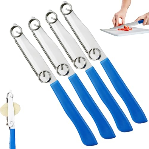 Schnellschneidemesser, Edelstahl Mehrzweck Gemüseschneider, Quick Slicing Knife, Multifunktions-Obstmesser mit Verstellbarer Feder, Obst Gemüseschäler Für Kartoffel Karotte Gurke etc (2)