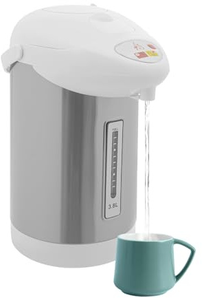 Distributeur d'eau chaude 3,8 l, 750 W, en acier inoxydable, avec fonction de conservation de la chaleur, rotatif à 360°, chauffe-eau électrique pour bureaux, hôtels