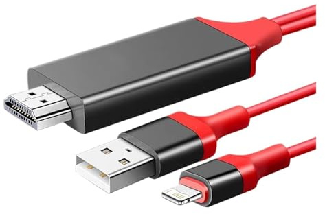 Videokabel, kompatibel med iPhone, 14 13 12 11 Pro Max, iPad Mini-belysning till HDMI-kompatibel TV-projektor, digital AV-adapter, omvandlare 4K HD(1pcs)
