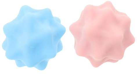 Abaodam Bolas de Masaje de Silicona Púas para Puntos Gatillo, 2 Unidades (Rosa y Azul), Herramienta Portátil para Fascia Plantar y Alivio Muscular, Pelota de Automasaje para Yoga,