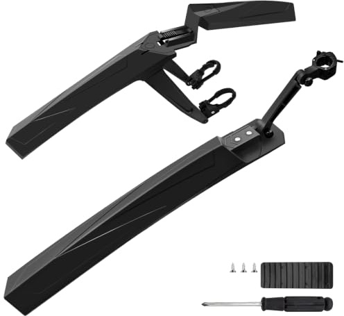 Luriseminger Garde-Boue Vélo Avant et Arrière 24–29 Pouces | Réglable avec double réglage, protection contre les éclaboussures, ABS haute résistance pour VTT, ville, route et VAE