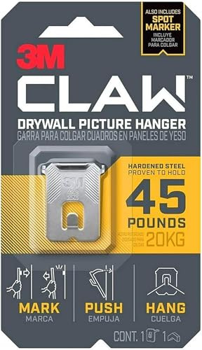 3M Claw Strong Durable Drywall Picture Hanger (45 LB)