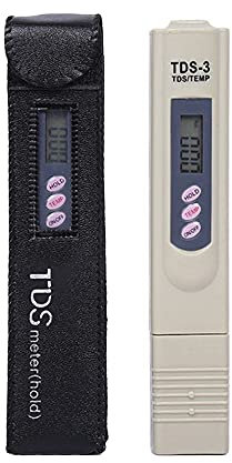 Bestgle Tester di Qualità Dell'acqua TDS, Water Electrolysis Test Penna per Elettrolisi Misuratore Digitale Tester Residuo Fisso Acqua e Temperatura Con Custodia