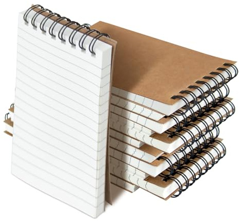 wavamawa Pocket Notebooks Set of 12, Small 3x5 Spiral Notepads, Office Style Mini Notebook, Small Notepad Pocket Size, Memo Pads for Home, College, Work or School - Lined College Ruled Paper