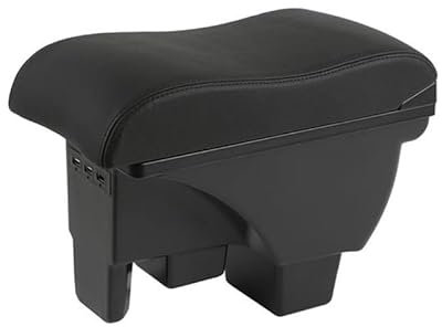 EVURU Center Console Armrest For V&W Polo 2019-2022 armrest box accessories car armrest with usb one piece strorage box car-styling center console (Color : B-black black 3 usb)