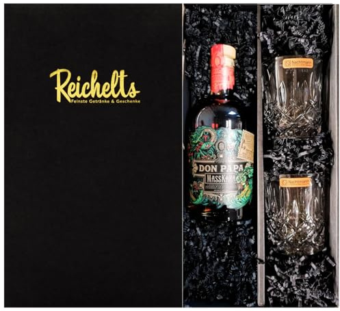 Don Papa Masskara Rum 0,7 l 40% + 2 x Nachtmann Tumbler als Geschenkset in Präsentbox by Reichelts