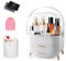 UCAMP Organizador Maquillaje,Organizador de Maquillaje con soporte para brochas,de plástico de 3 niveles con asa y tapa transparente,soporte Organizador Cosmeticos impermeable y a prueba de polvo
