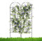 HOMASIS Celosía para trepadoras, Espaldera metálica de Paneles Decorativos para Valla de jardín, Enrejado para Plantas enchufar, Rejilla divisoria para Patio, terraza, Negro (220x50cm, 2 Piezas)