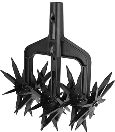 Herramienta de Jardín Cultivador Rotativo, Cultivador Rotativo Escarificador Ventilado de Jardín 2 en 1 Cultivador y Cultivador Manual Liviano y Portátil Extraíble con 1 Soporte