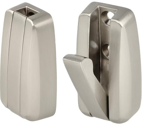 SOTECH 2 Stück Aufbau-Klapphaken HIPPO Edelstahloptik mit Feder Garderobenhaken aus Metall, platzsparendes Design ideal für enge Räume wie im Caravan, automatisches Schließen bei Nichtverwendung