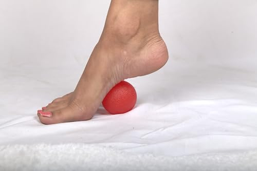 Wonder Care Plantar Fasciitis Foot Massager Ball, Silicon Massage Roller, Body Acupressure Ball for Foot & Back Lacrosse Ball 2 Units, Red, 50mm