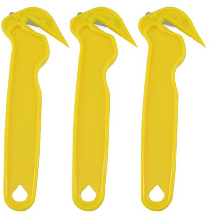 XWYDZ 3 Pcs Yellow Box Cutter, Box Opener, Box Cutters - for Cardboard, Warehouse, Packaging, for Slitting Bubble Wrap, Stretch Film, Foam and Other Plastic Material