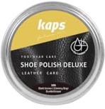 Kaps Shoe Polish Deluxe- Natural Wax Shoe Treatment for Shine, Nourishment & Scratch Protection - Ideal for Boots, Shoes & Leather Footwear, Professional Shine Treatment - 50ml Dark Brown