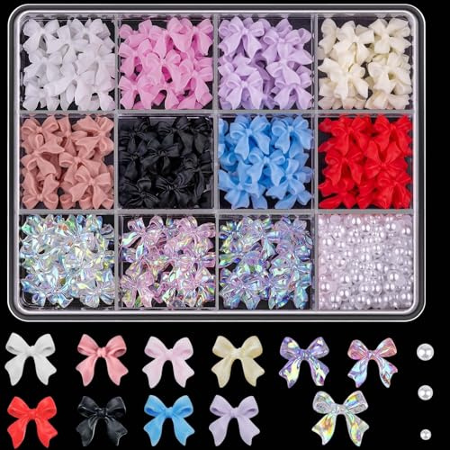 Nagelberlocker, 3D-rosett nagelberlocker, 3D-nageldekorationer set, nagelberlock rosett, nagelberlocker med pärlor, nagelkonstdekorationer