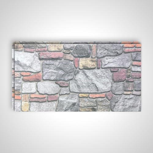 Deconil EPS 3D Wandpaneel Ziegeloptik – 100x50x2 cm – Realistische Backsteinoptik Wandverkleidung – Leicht, DIY Montage, Wärme- & Schalldämmung – Für Innen & Außen (SWP-E4, 2 Stück)