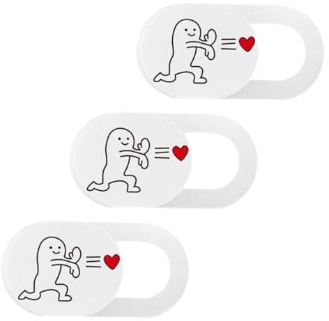 TOGEVAL 3 piezas Cubierta Cámara Web Ultrafina con Diseño de Corazón para Privacidad Tapa Protectora Deslizante para Laptop y Tablet Seguridad y Privacidad Digital Segura