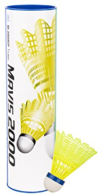 Badmintonbälle Yonex Mavis 2000 Yellow (Rolle mit 6 St.), Roter Streifen (bis 14°C)