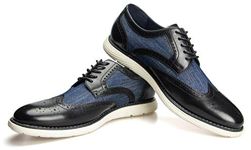 JITAI Hommes Chaussures Oxford Chaussures Casual Chaussures À Lacets Légères pour Hommes Mode, bleu-10, 42 EU (9 UK)