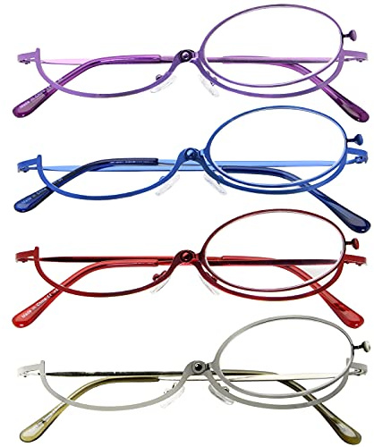 Eyekepper 4-pack Makeup Reading Glasses for Women Magnifying Flip Down Cosmetic Readers +3.50