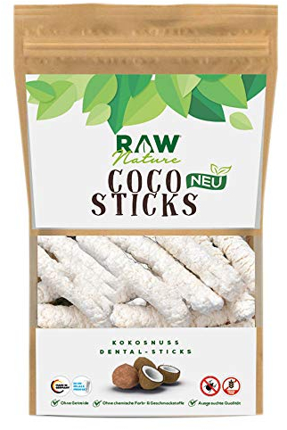 RAW Nature Kokos-Sticks Hundesnack | Zahnpflege Snack | Zahnpflege Hundeleckerlie | 100% Kokos | natürlich | ohne künstliche Zusätze (300 g)