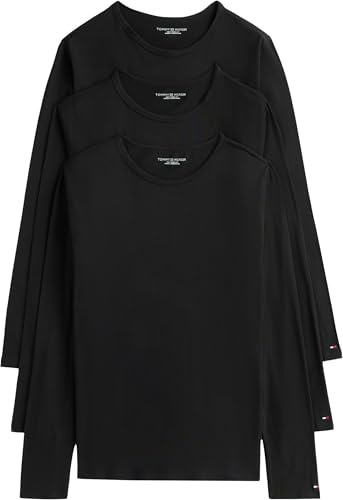 Tommy Hilfiger Magliette Maniche Lunghe Uomo Confezione da 3 Basic, Nero (Black/Black/Black), S