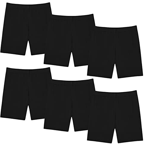 Witwot Girls Cycling Shorts Kids Bike Shorts Safety Underdress Pants for School PE Gym Age Black 8-10 Years, Tag 150