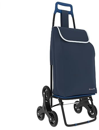Leonardo - trolley per la spesa , carrello per la spesa con Tre Ruote Girevoli Saliscale , Trolley Portaspesa con chiusura a strappo , borsa Rimovibile.
