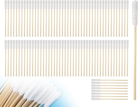 KAPSING 100 Stück Ohrreinigung Hunde, Hunde Reinigen Wattestäbchen, 12cm Ohrreinigungsstäbchen mit runder Spitze, ohrenstäbchen Wattestäbchen für Haustiere, Hund, Katze