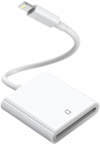 Lightning to SD Card Camera Reader - Plug and Play for iPhone 14/13/12/11/XS/XR/X/8/7/iPad (White)