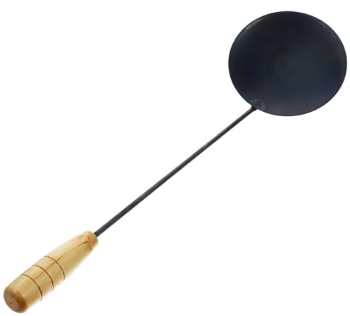 FUNOMOCYA Cooking Spoon for Frying Non-stick Wrought Iron Spoon Frying Handle Simple Design