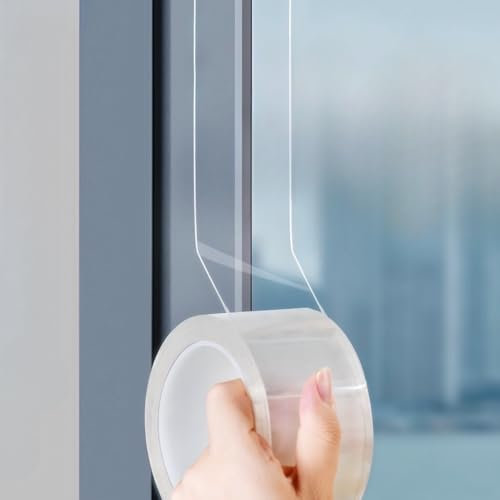 WEZKYLCG Window Weather Sealing Tape, Window Insulation for Winter, Strong Adhesion, No Residue, Thick Insulation Tape for Windows, Ac Unit, Doors, Gaps (Clear, 2 Inch x 33 FT)