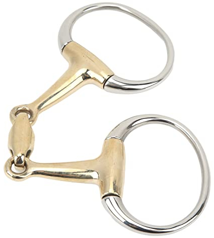 Loses Trensengebiss, Doppelt Gebrochenes, Geformtes Außenstück, 135 Mm Pferdering-Trensengebiss – Premium-Edelstahl und Kupfer, Lose für den Mund, Wangenkontrolle, mit Elegantem